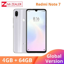 Load image into Gallery viewer, Global Version White Xiaomi Redmi Note 7 4GB RAM 64GB ROM 5V 2A QC charge Mobile Phone Snapdragon 660 4000mah 48MP Xiomi Camera