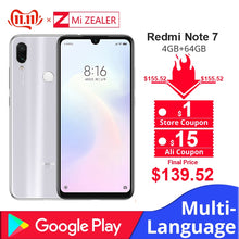 Load image into Gallery viewer, Global Version White Xiaomi Redmi Note 7 4GB RAM 64GB ROM 5V 2A QC charge Mobile Phone Snapdragon 660 4000mah 48MP Xiomi Camera